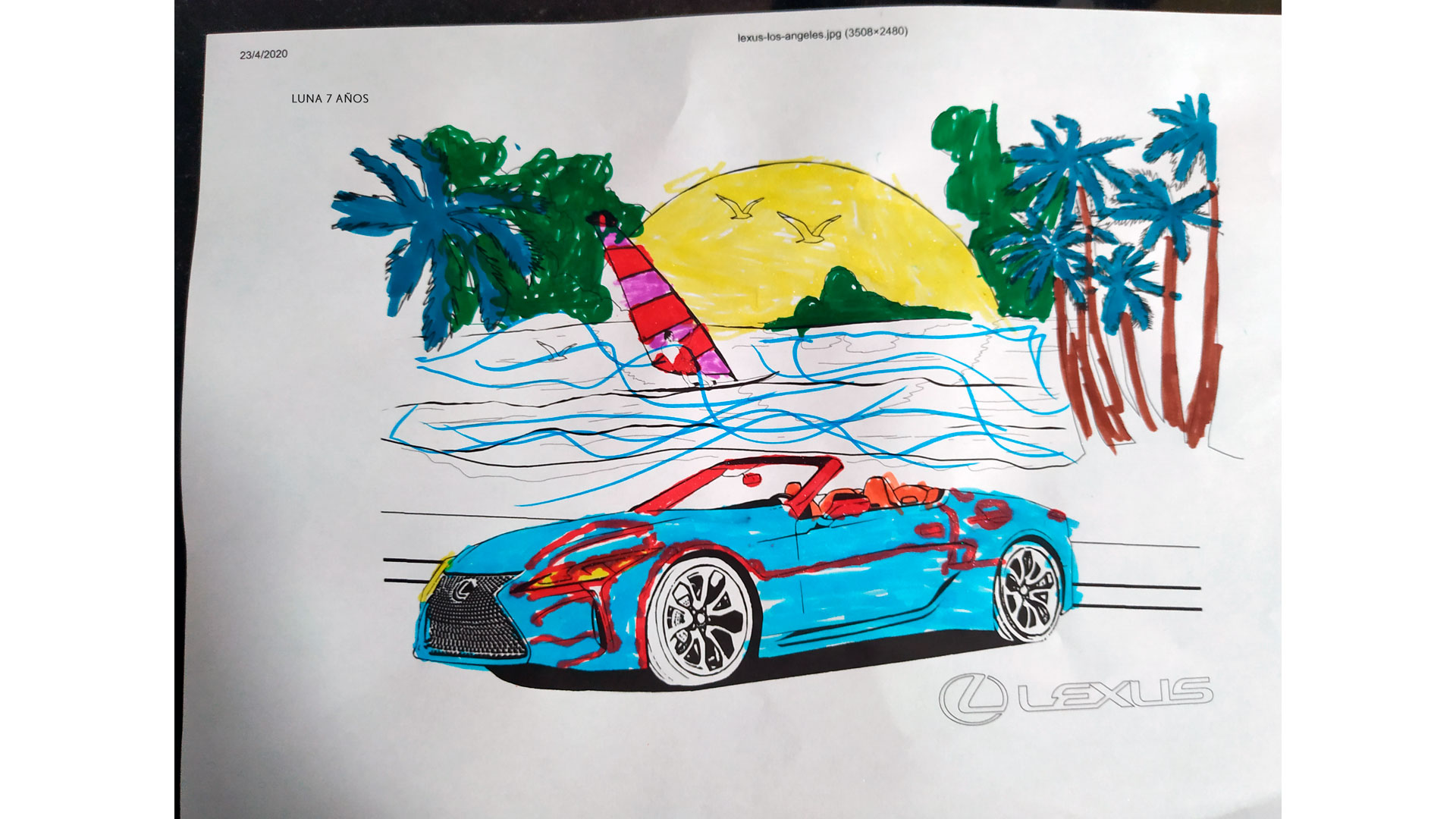 Imagen de Lexus ilustrado en blanco y negro